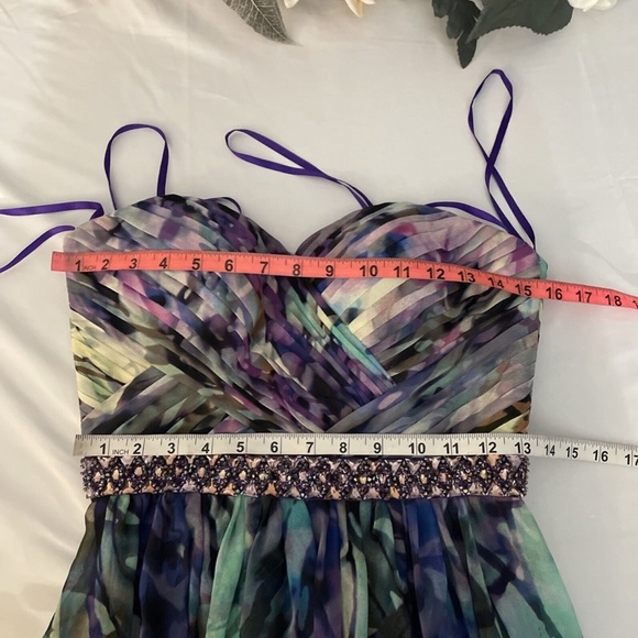 NEW La Femme [ 4 ] Sweetheart Strapless Embellished Waist Chiffon Gown‎ - Picture 2 of 13